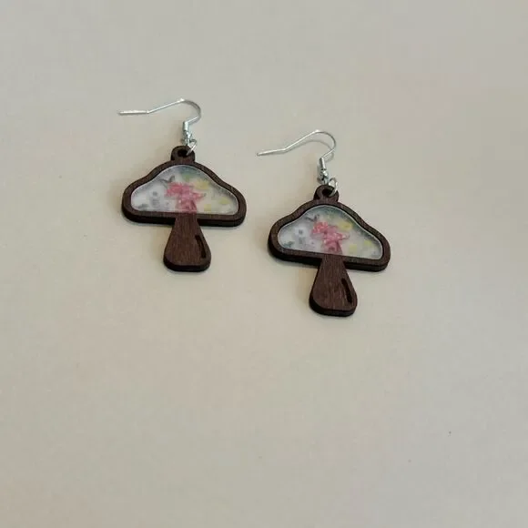 Mushroom earrings M860 - Picture 2 of 3
